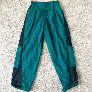 Free People Movement FP Teal Cargo Pants Workout Baggy High Waist Fit